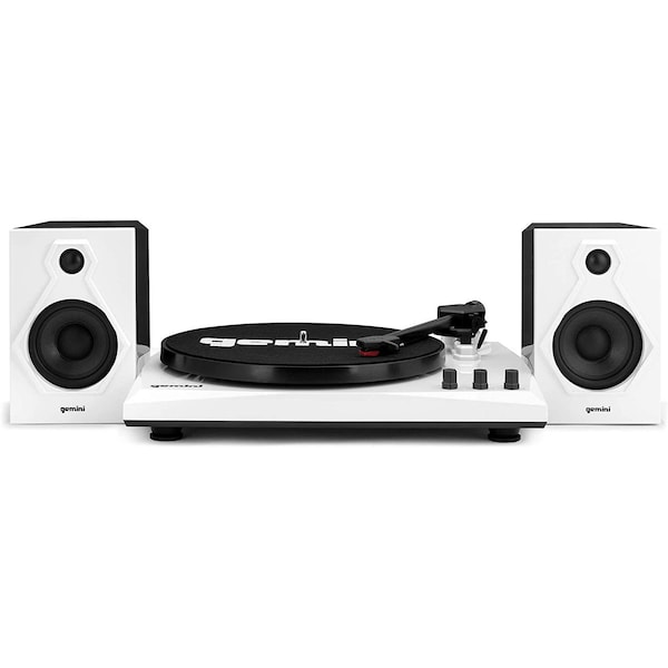 Gemini Belt Drive Turntable Set, 3 Speed Record Player W 2 Speakers